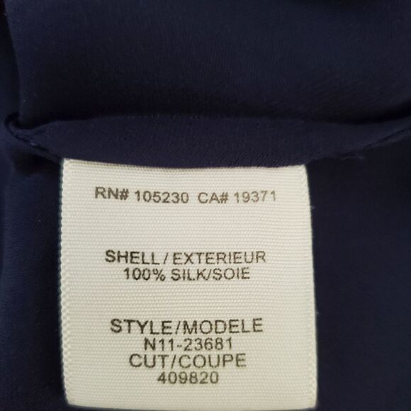 Joie Venicia Pocket-Front Silk Blouse size XS in Navy - Picture 12 of 13